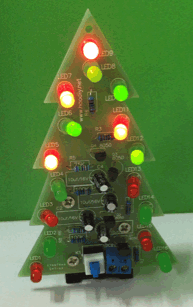 Kit Árvore de Natal Led Piscante DIY para Aprendizagem Eletrônica